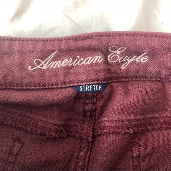 Maroon Cut Off Stretch Shorts - Picture 3 of 4